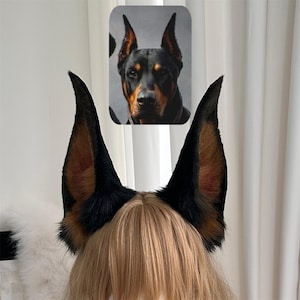 Handmade Doberman Ears Headband, Cosplay Doberman, Brown Dog Ears, Cosplay Dobie, Kemonomimi, Custom Available