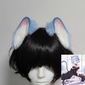 Cosplay Rem, Anime Cat Ears, Furry, Faux Fur, Cosplay Cat Ears, Custom Available