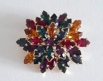 Agatha Paris - Vintage crystal flower brooch, gift for her