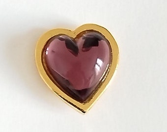 Grande Broche Cœur Sonia Rykiel Vintage - Plaqué Or Sur Bronze Doré - 10,5 Cm - Occasion