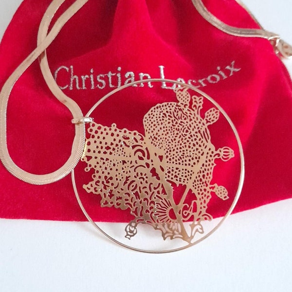 Christian Lacroix - Large vintage lace pendant, gift for her