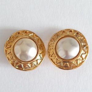 Agatha Paris - Vintage Ohrringe mit weißen Cabochons, Geschenk für Sie