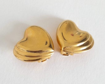 David Grau - Vintage Heart Shaped Earrings, Gift for Her