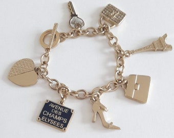 Agatha Paris - vintage golden bracelet with charms, gift for her