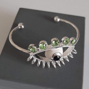 Kenzo Rigid Bracelet fancy Eye Collection in Argument Plate and Green Oxides Gift for Her Etsy Australia