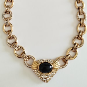Cascio - Vintage gold and crystal necklace