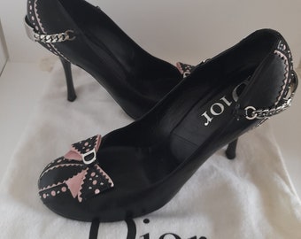 Christian Dior クリスチャンディオール ウェスタン ハイヒール 黒