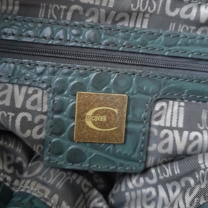 Just Cavalli Vintage leather bag, khaki color with 2 large exterior pockets image 7
