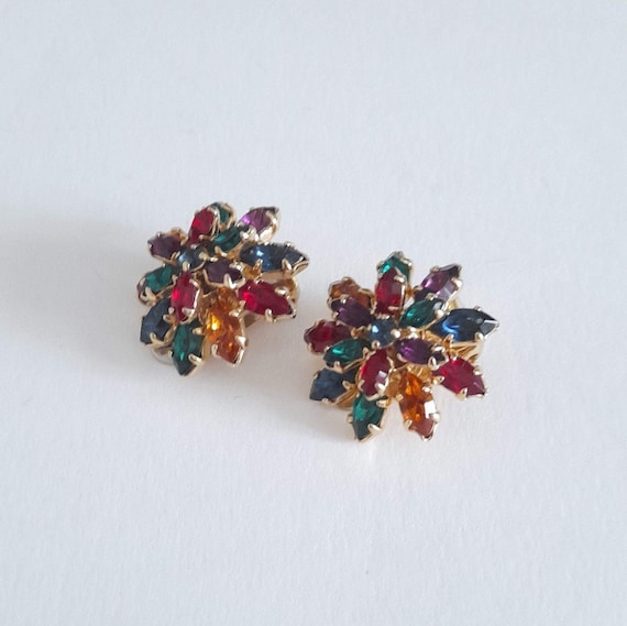 Agatha Paris - Vintage earrings with crystals, gi… - image 1