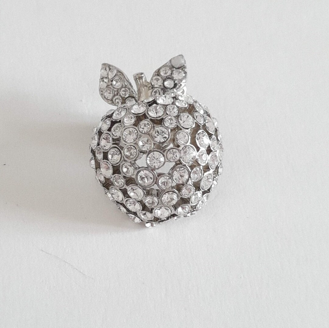 Broche Pins Bouton Cristal Sonia Rykiel Paris - Bijou Vintage, Occasion, Fabrication France