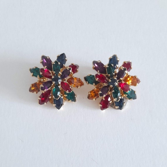 Agatha Paris - Vintage earrings with crystals, gi… - image 2