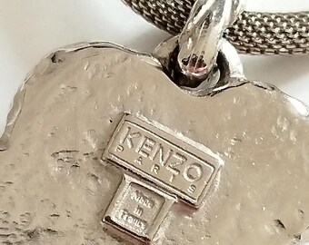 【vintage】KENZO ネックレス　シェル　デザイン　シルバーカラー　レア Kenzo - Vintage Necklace With Cherry Blossom Pendant - Etsy