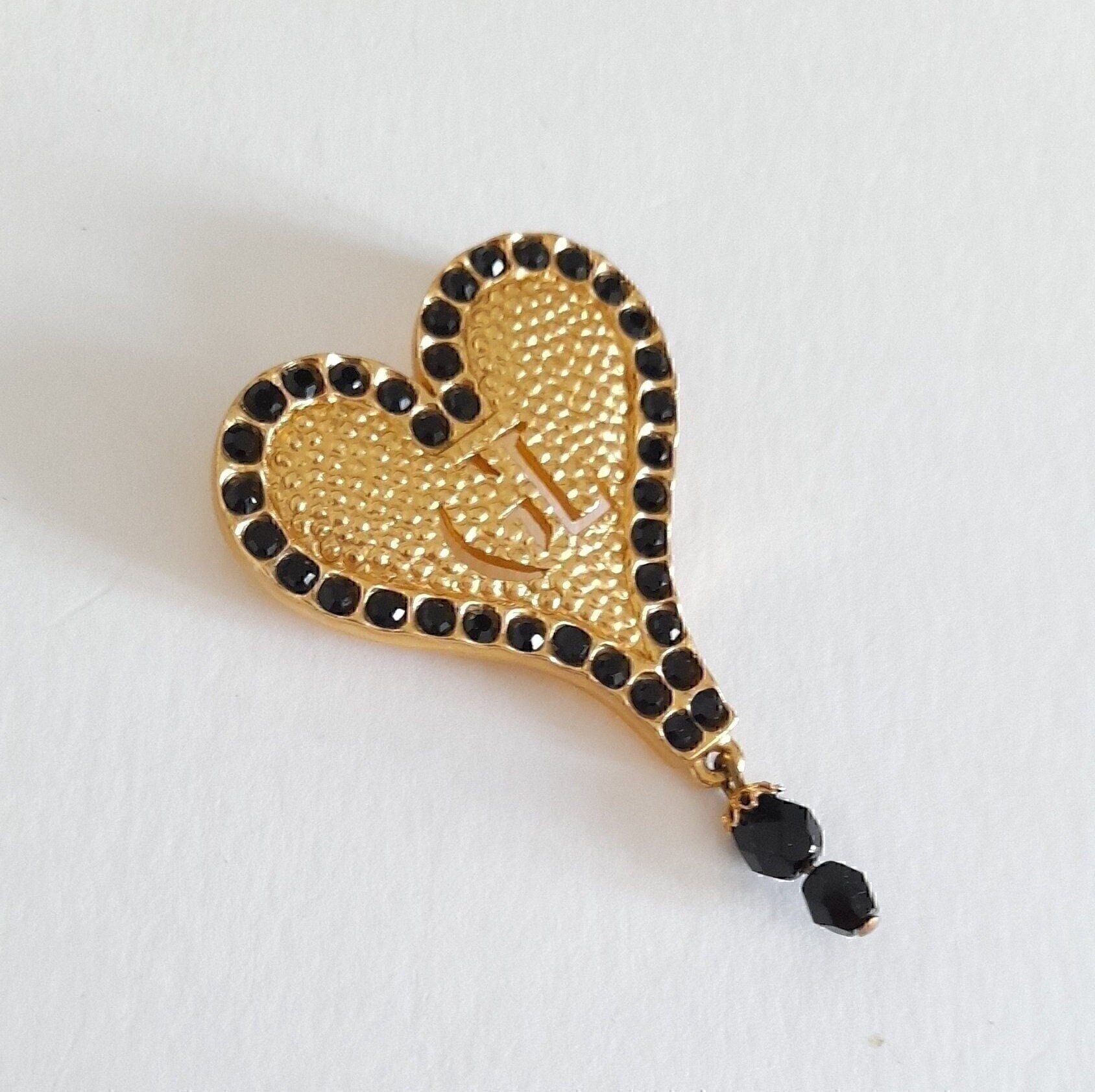 Guy Laoche ギラロッシュ　ブローチ Guy Laroche - Vintage Heart Brooch - Etsy Norway
