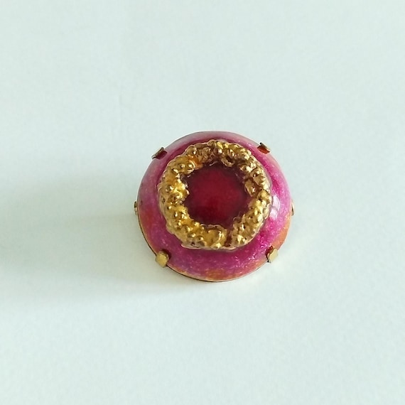 Médaillon Pendentif Ancien Porcelaine De Limoges – Scène Galante, 6x5 Cm