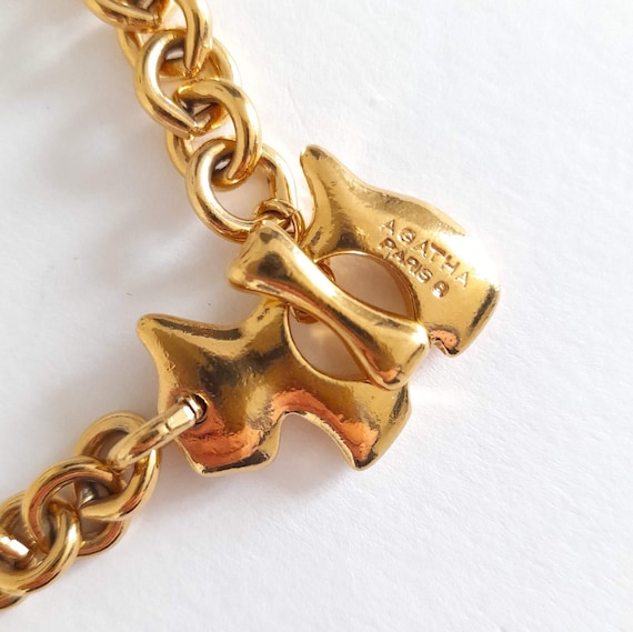 Agatha Paris - Vintage golden necklace and bracel… - image 4