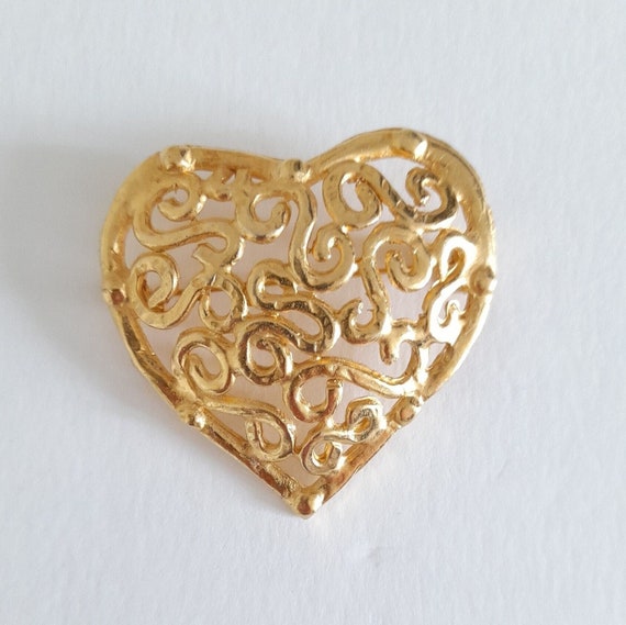 Brooch - vintage Heart shaped, gift for her - image 2