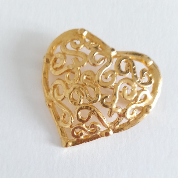 Brooch - vintage Heart shaped, gift for her - image 3