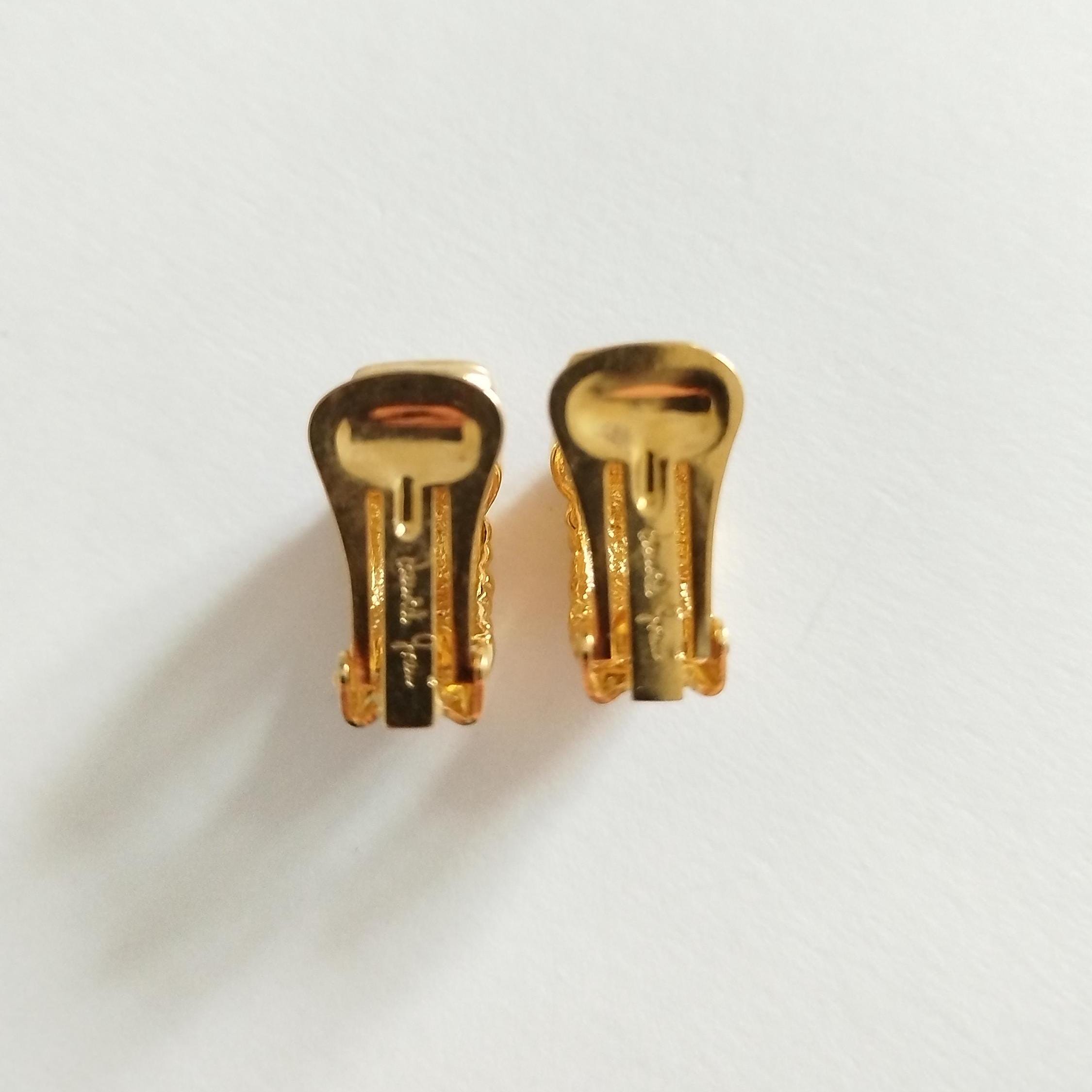 Clips boucles d'oreilles vintage doré David Grau - Jeronine Vintage