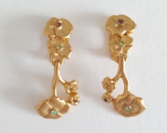 Orena Paris- Vintage flower shaped earrings, gift for her