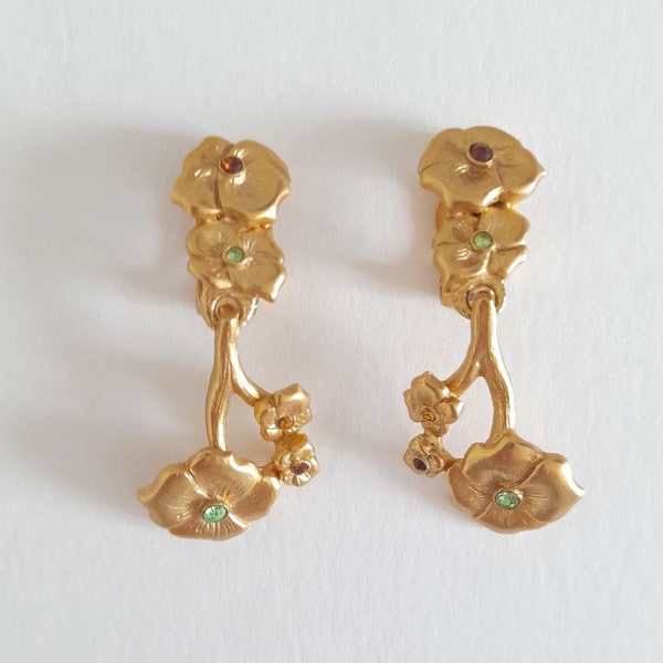 Orena Paris- Vintage flower shaped earrings, gift for her