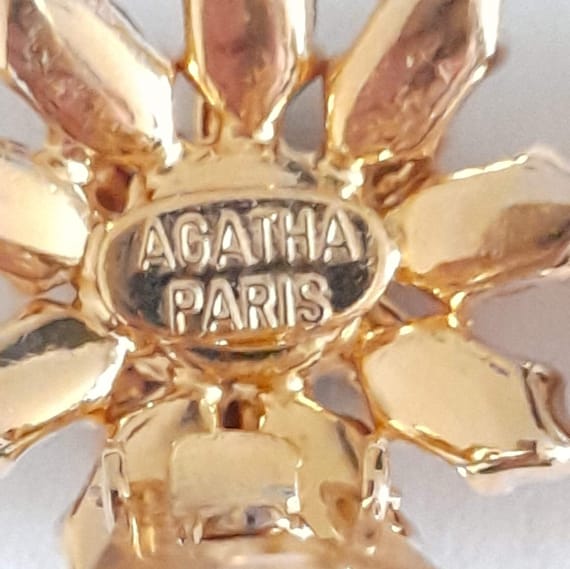 Agatha Paris - Vintage earrings with crystals, gi… - image 8