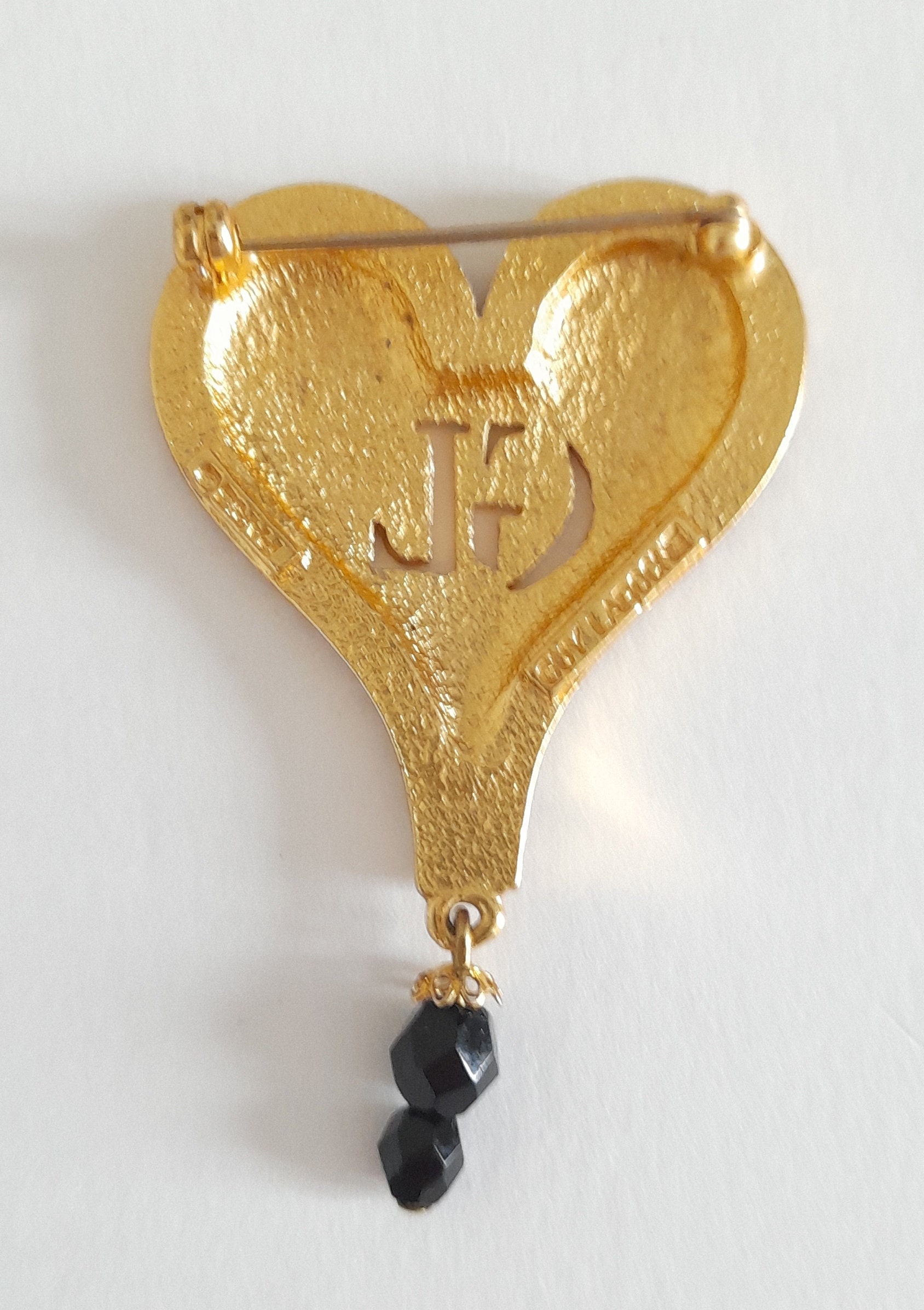 Guy Laroche - Vintage Heart Brooch - Etsy Norway