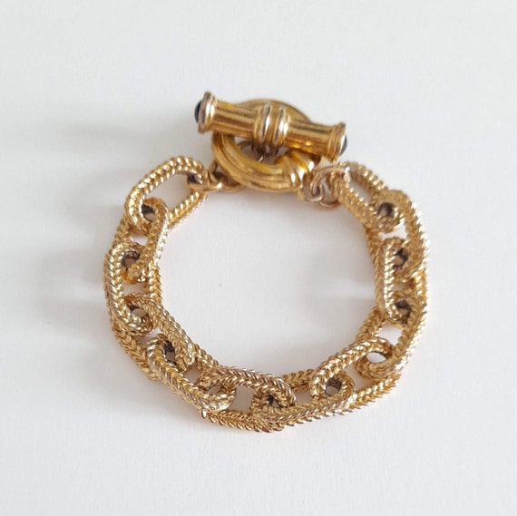 Agatha Paris - Vintage bracelet with glass caboch… - image 3