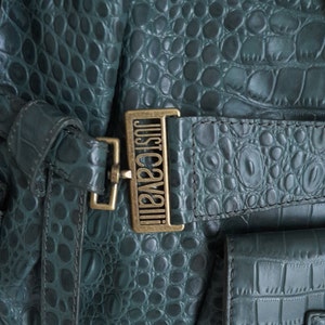 Just Cavalli Vintage leather bag, khaki color with 2 large exterior pockets image 2