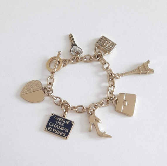 Agatha Paris - vintage golden bracelet with charm… - image 1