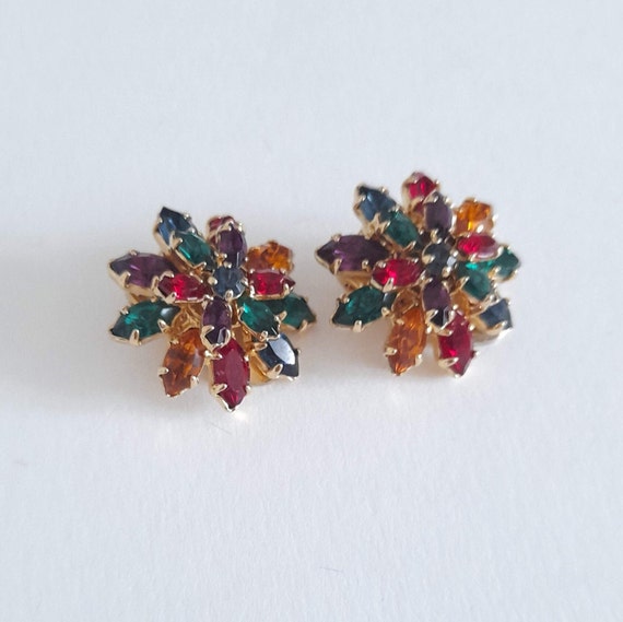 Agatha Paris - Vintage earrings with crystals, gi… - image 4