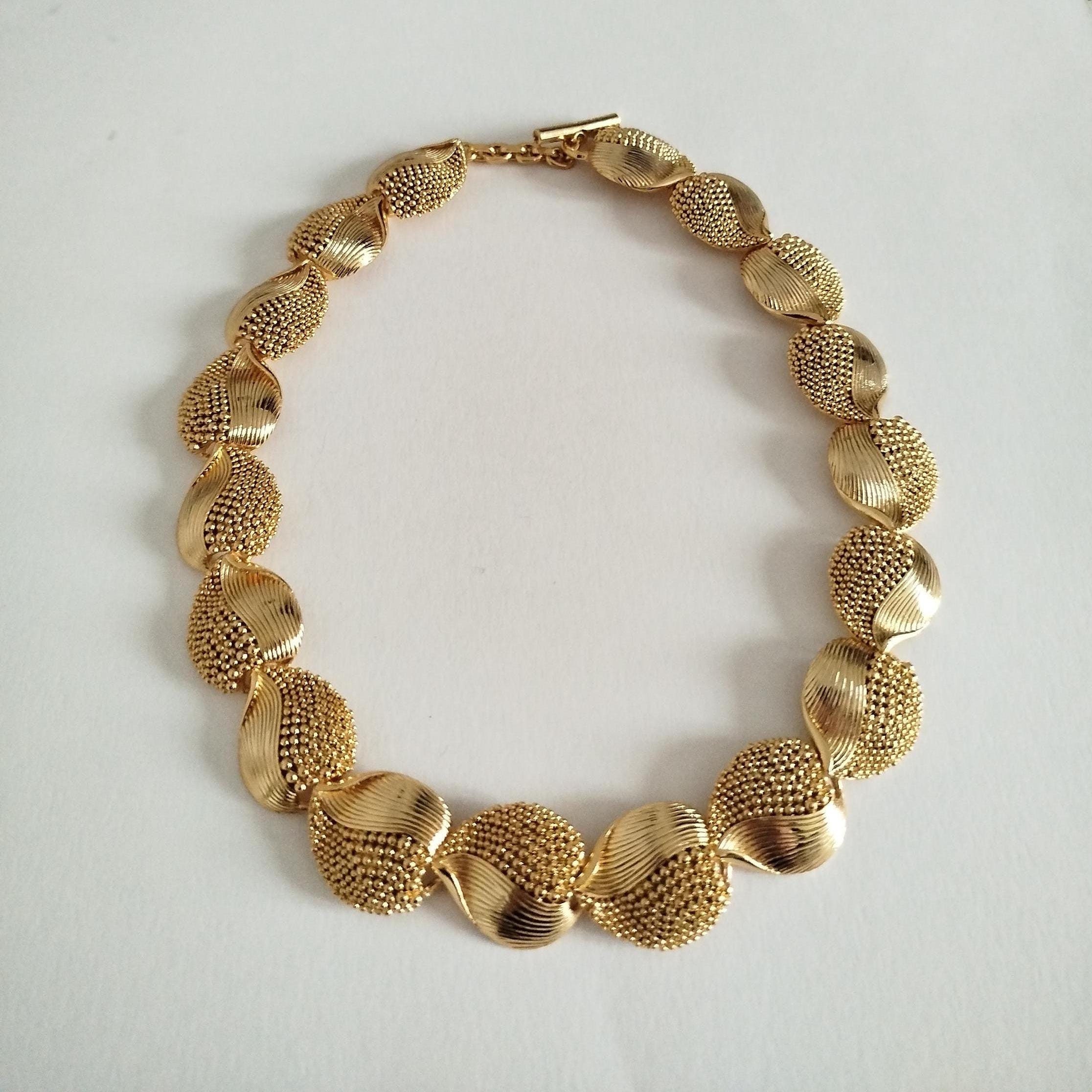 Collier Plastron Doré Orena Paris - Bijou Vintage - Occasion