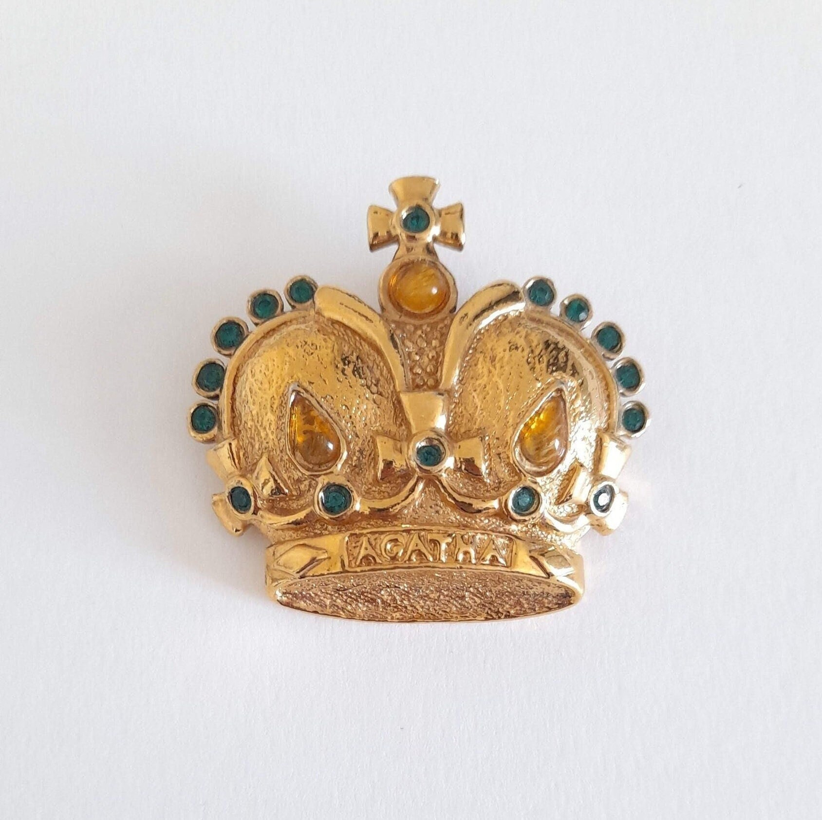 Broche Vintage Agatha Paris Strass - Style Art Déco - État Neuf - Occasion