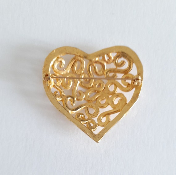Brooch - vintage Heart shaped, gift for her - image 6