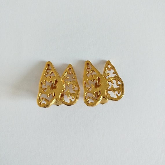 Boucles D'oreilles à Clip Dorées - Marque D'Elfa - Occasion (état Visible Sur Photos)
