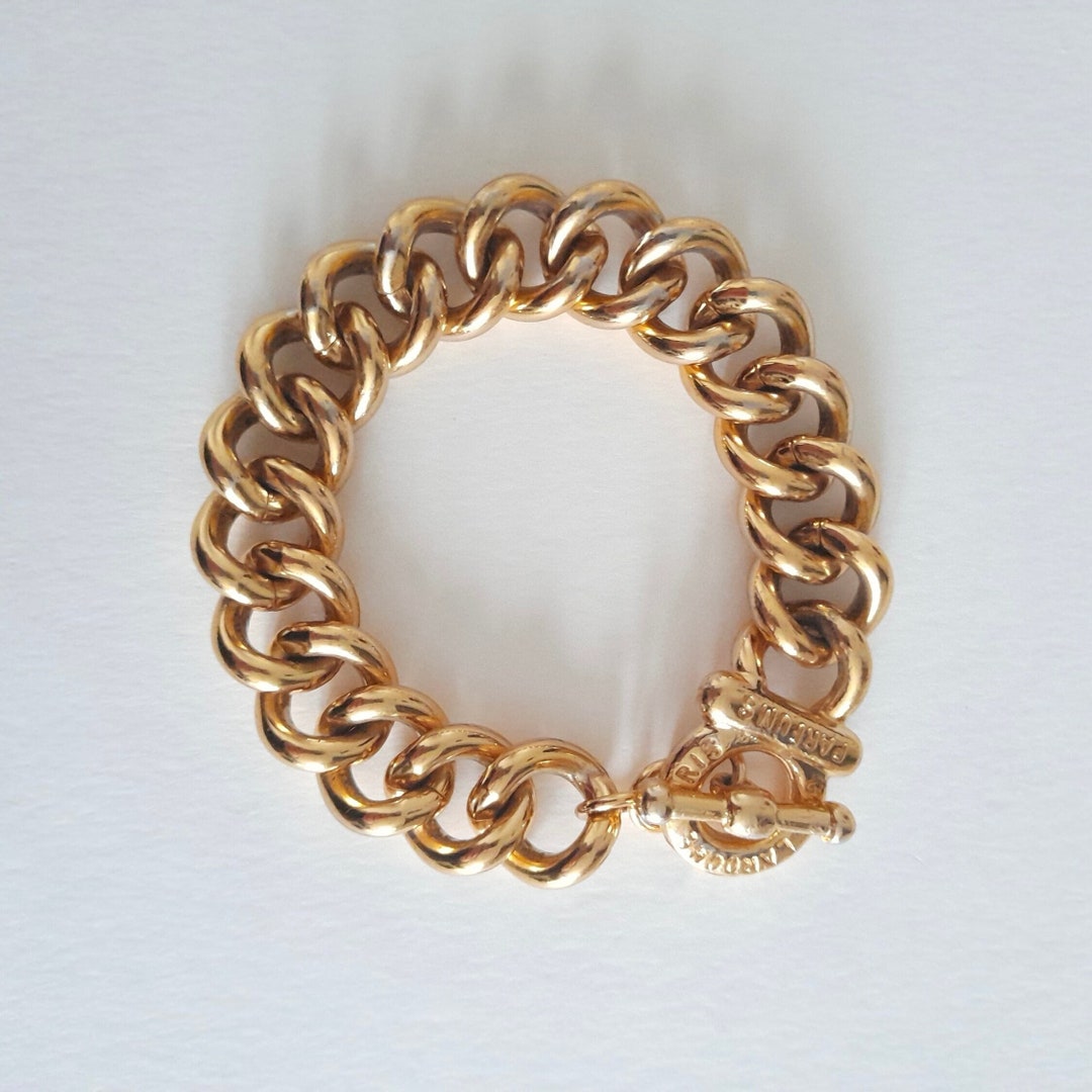 Guy Laroche Bracelet vintage grosse maille en plaqué or Etsy France