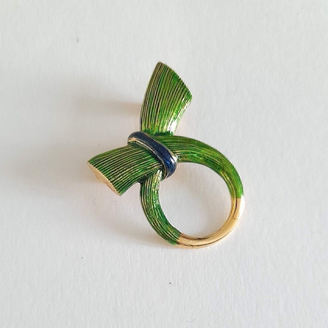 Broche Chien Vintage CARVEN 1898 - Métal Doré - Bijou Ancien