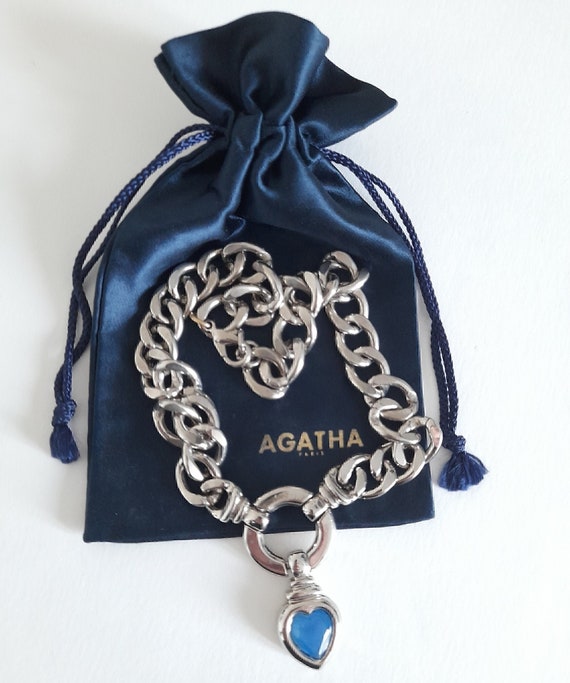 Agatha Paris - Vintage Silver Necklace With Heart-shaped