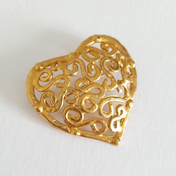 Brooch - vintage Heart shaped, gift for her - image 1