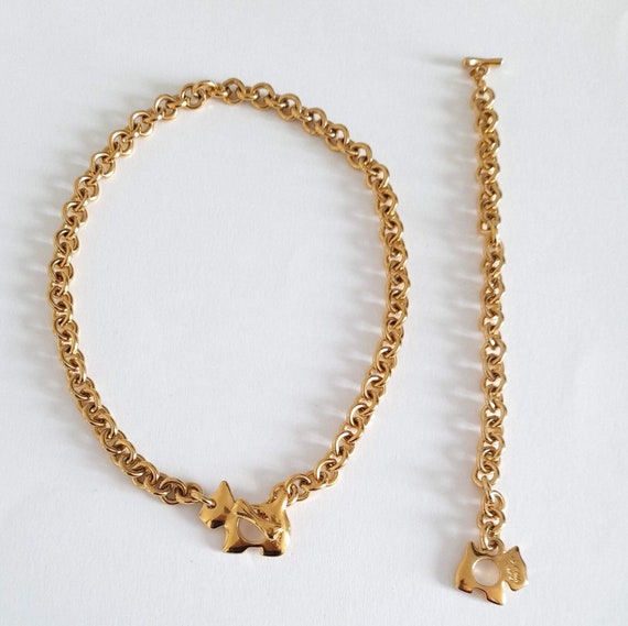 Agatha Paris - Vintage golden necklace and bracel… - image 1