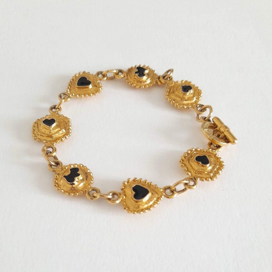Bracelet Vintage AGATHA En Métal Doré - Style Rétro Avec Fermoir Cabillot