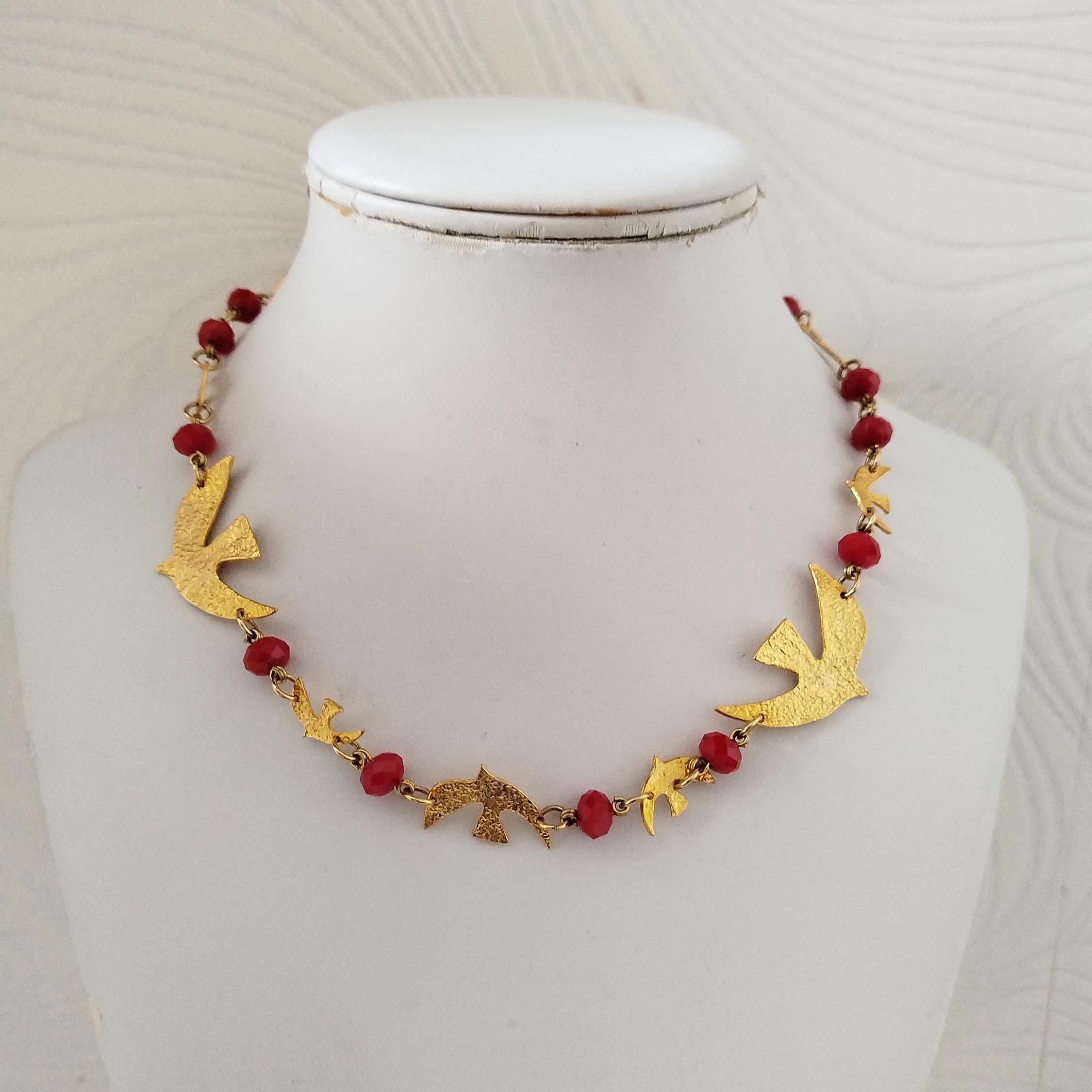 Collier Colombe Ciselé Style Tibétain En Alliage Argenté Et Noir - Fantaisie Mi-long