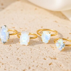 Statement Moonstone ring, Rainbow Moonstone Ring ,Gold Moonstone Ring, Moonstone ,18K Gold Filled, Natural Moonstone ring, gift for her ring
