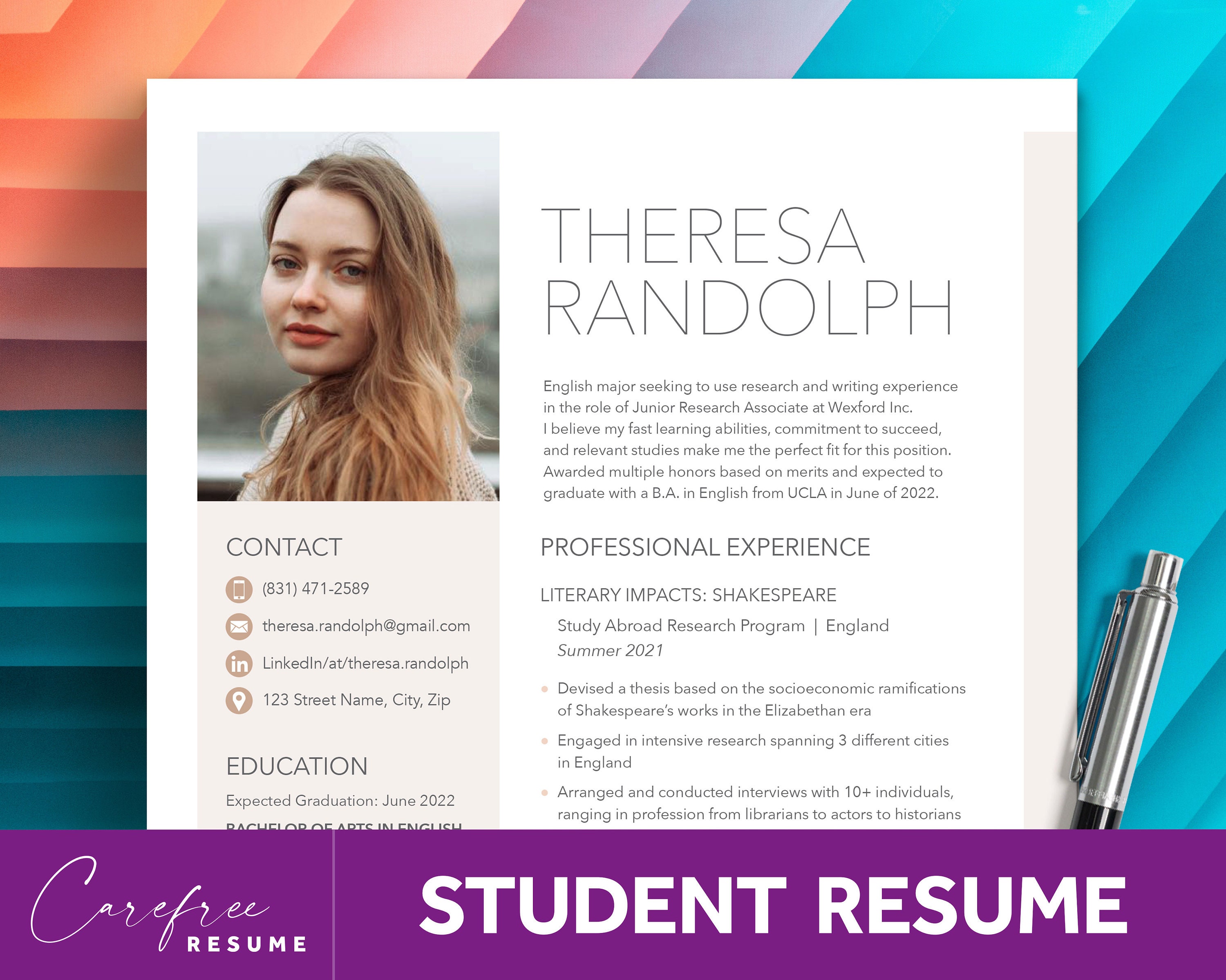 Pure Resume Etsy