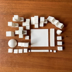 Vintage educational geometric shapes set USSR 25 pcs.