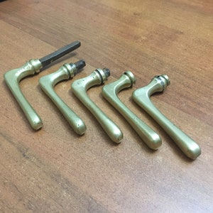 Door Handle, Early 1900s Brass Architectural Salvage Door Hardware