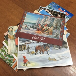 VINTAGE Set de 22 postales navideñas ORIGINALES 1949-2000 mixtas usadas/sin usar