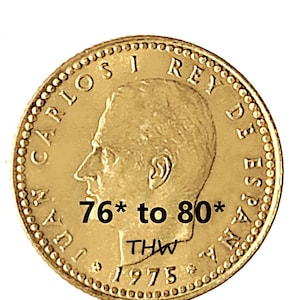 1975 1 Peseta - Espanha - Francisco Franco - Escolha Estrela (Ano de Produção)