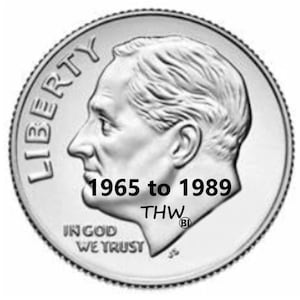 Monete da dieci centesimi Roosevelt dal 1965 al 1989 - USA - Scegli anno, quantità, grado di zecca