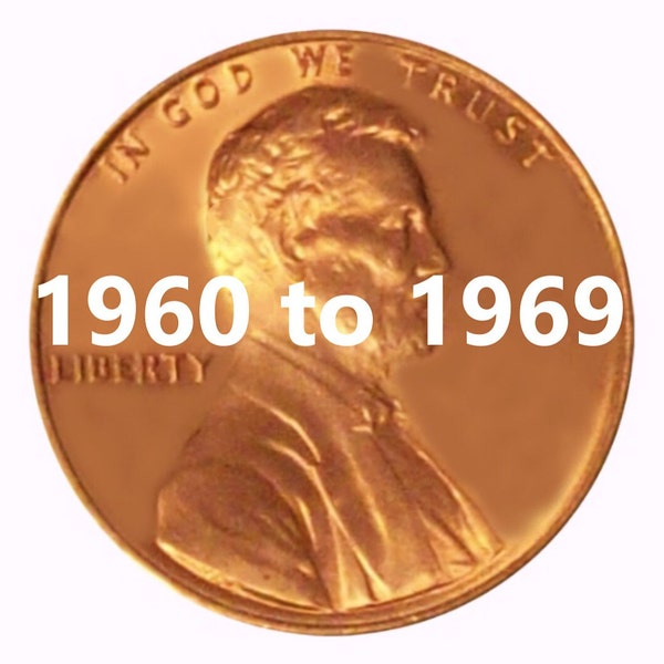 1960 to 1969 Lincoln Memorials - P&D Mints - Bright circulated with great eye appeal.  Choose Year, Mint and Quantity.