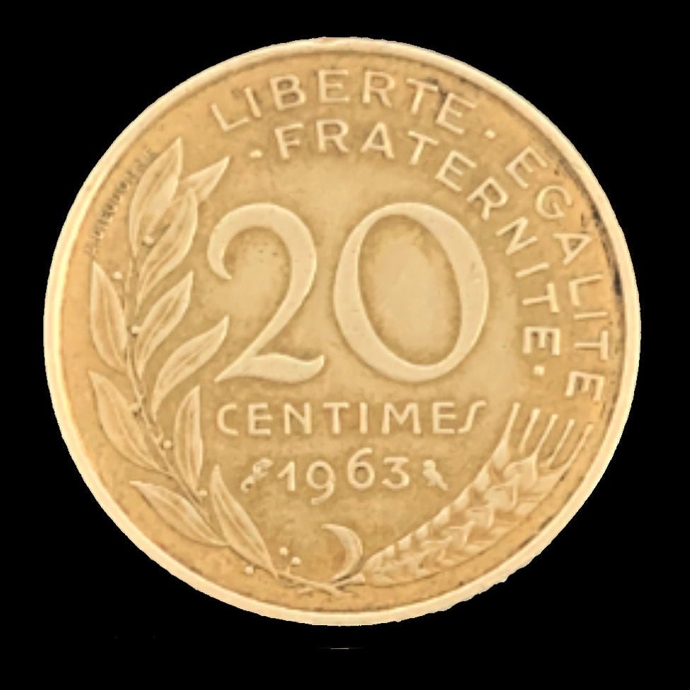 Piece De 20 Centimes De Franc Rare 1963 20 Centimes France - Etsy